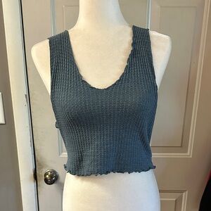 SHEIN Blue Ribbed Tank Top